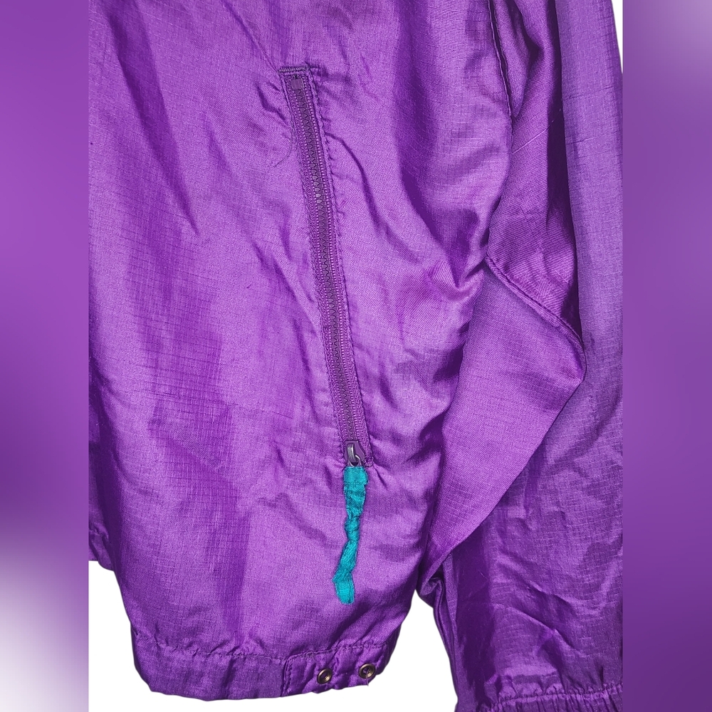 COLUMBIA Vintage 90s Radial Sleeve Pullover Windbreaker Purple Men’s M - Picture 2 of 5